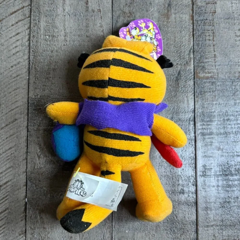 Vtg Garfield EASTER Stuffed Animal Plush Painting Egg Toy Cat Paws Vest Bow-Tie